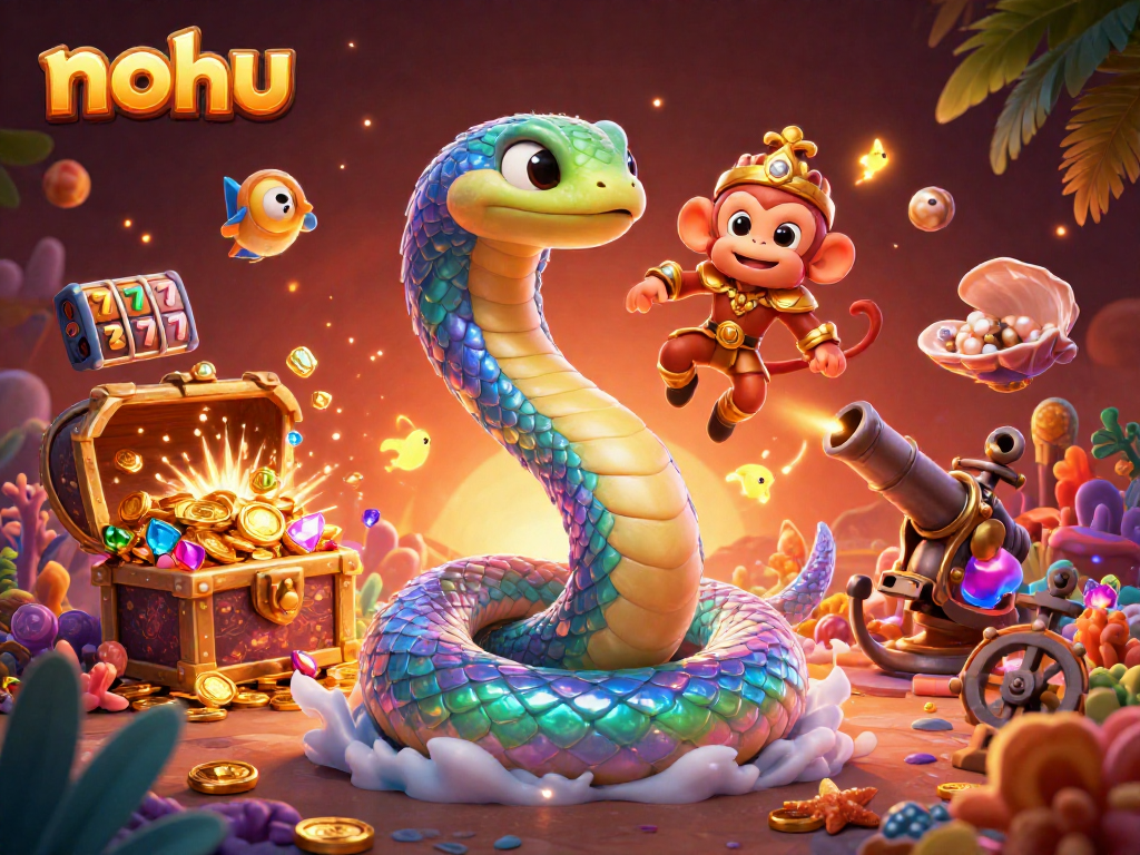 Experience the nohu adventure with vibrant characters and rich gaming elements in this enchanting 3D scene.